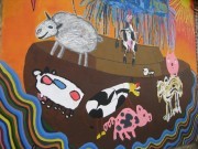 Wandgemälde am Schweinestall